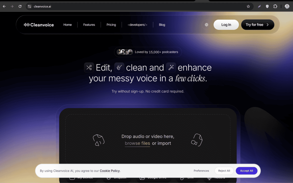 AI audio cleanup tools for removing unwanted noise from video recordings