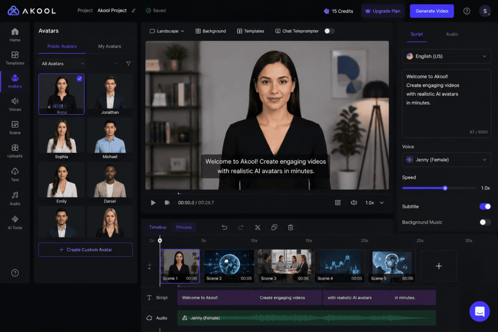 Talking head AI video editor
