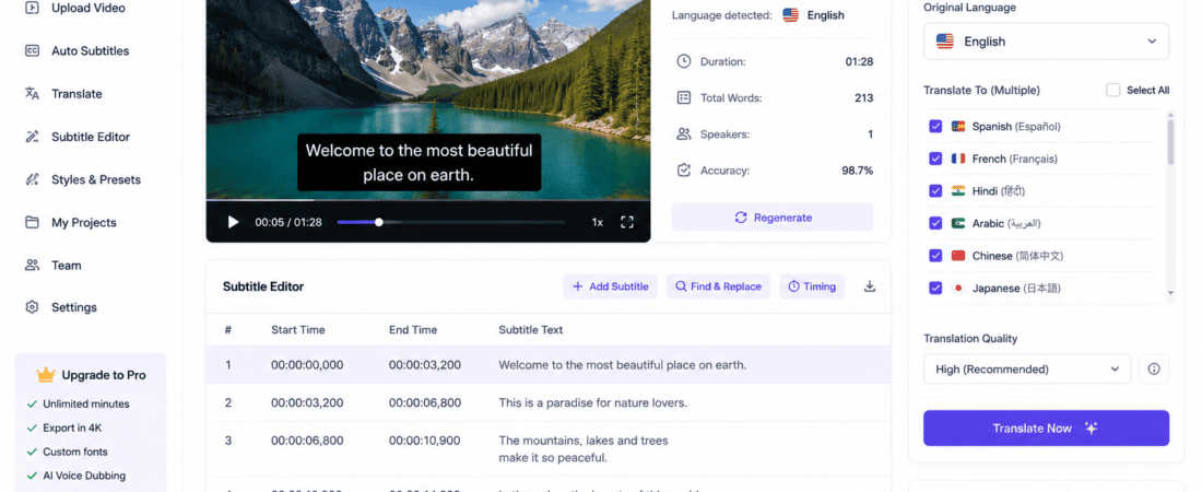How to Auto Generate Subtitles in Multiple Languages Using AI (2026 Complete Guide)