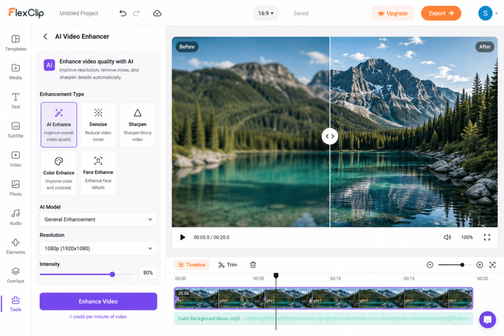 AI tools to fix blurry video quality online