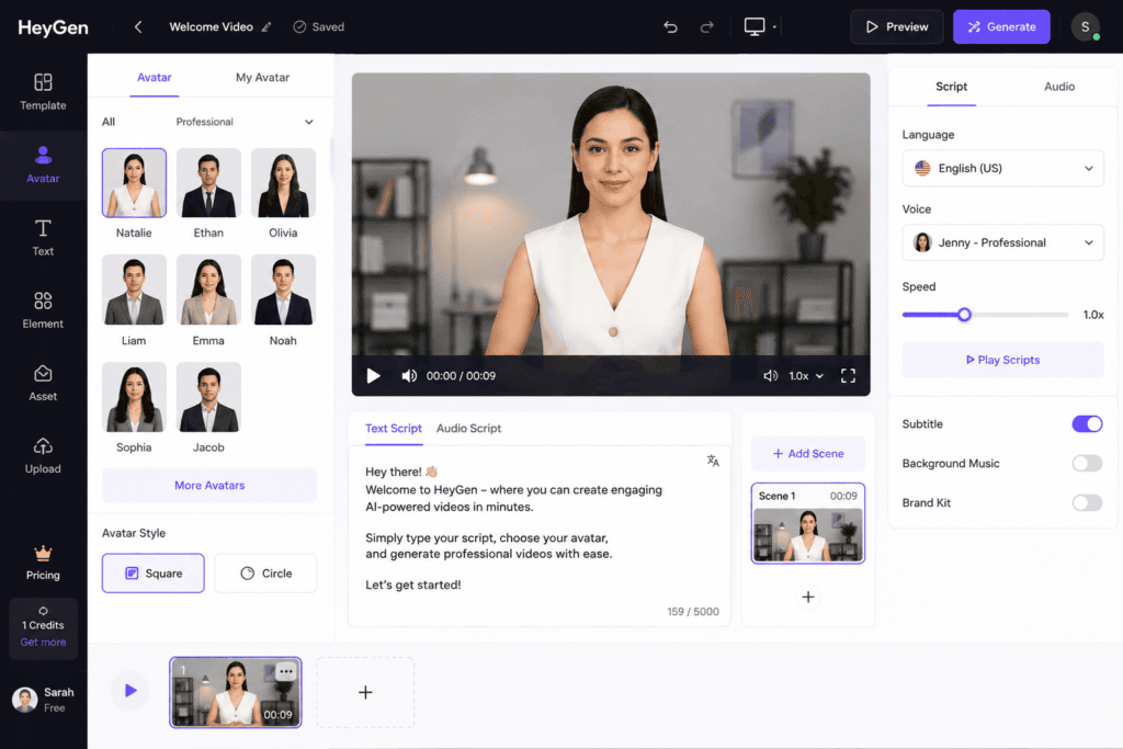 Talking head AI video editor