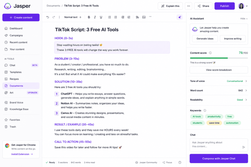 AI tool generating a viral TikTok script
AI-powered TikTok script generator dashboard
Free AI writing assistant for TikTok creators
AI content creation workspace for short-form videos
TikTok script generator interface with AI
AI writing platform for social media content
AI-generated TikTok marketing script
Best AI tool for creating viral TikTok videos 