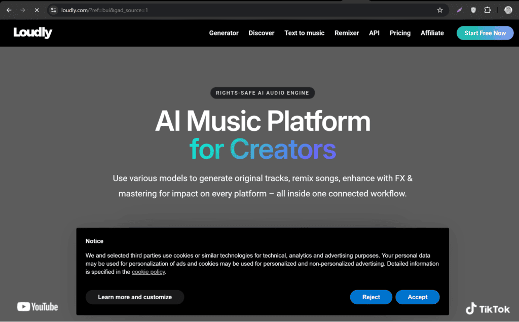 Free AI tools to generate royalty-free background music for YouTube and social media content.