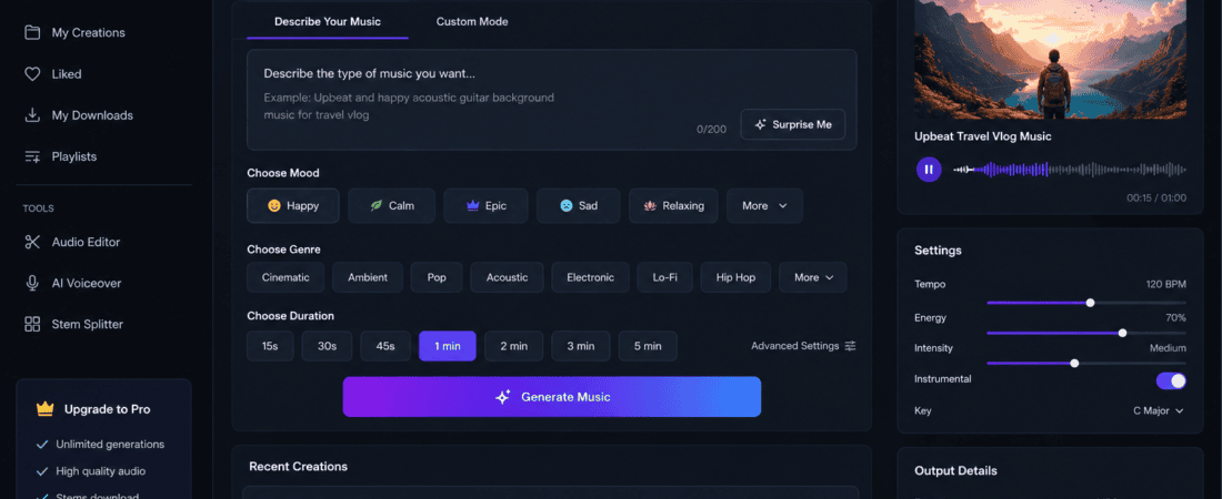 Best Free AI Music Generators for Copyright-Free Background Music
