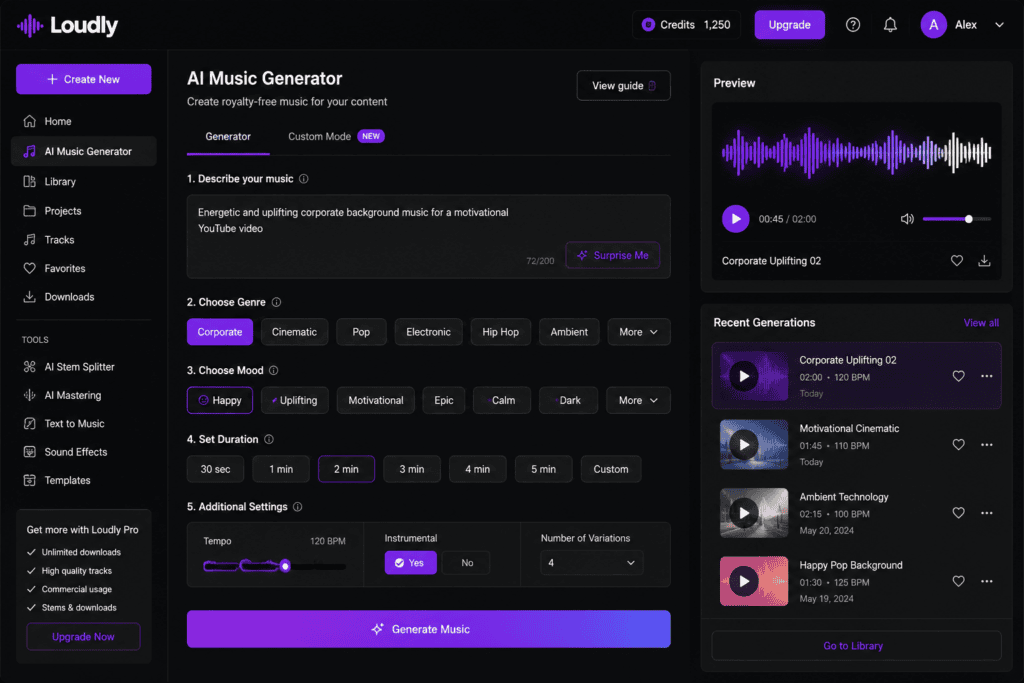 Best Free AI Music Generators for Copyright-Free Background Music