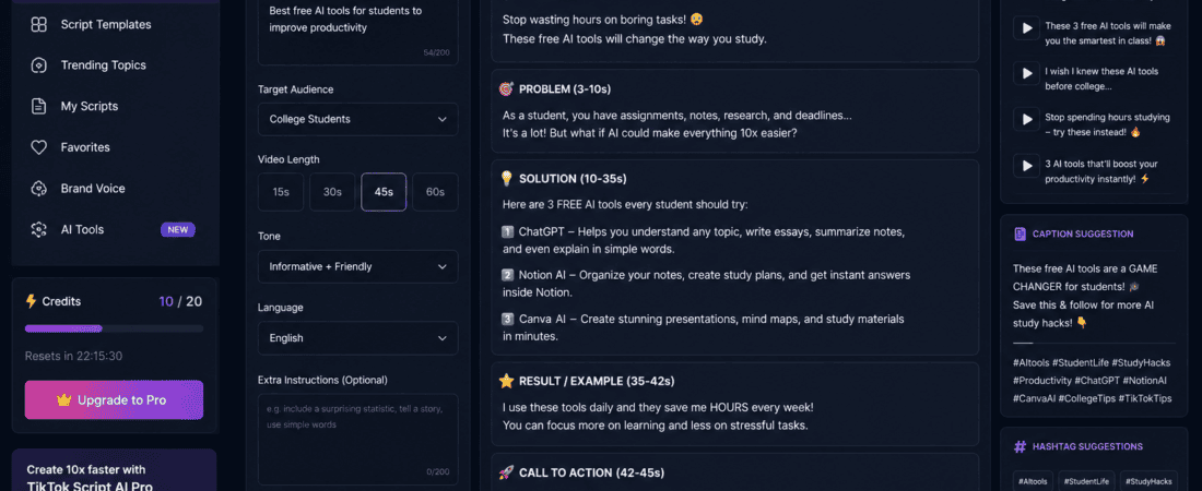 Best Free AI Tool for Generating Viral TikTok Scripts (2026 Guide)