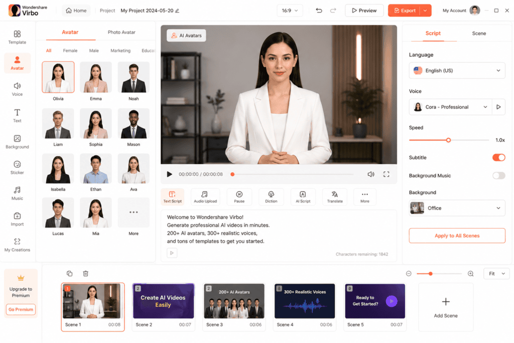 Talking head AI video editor