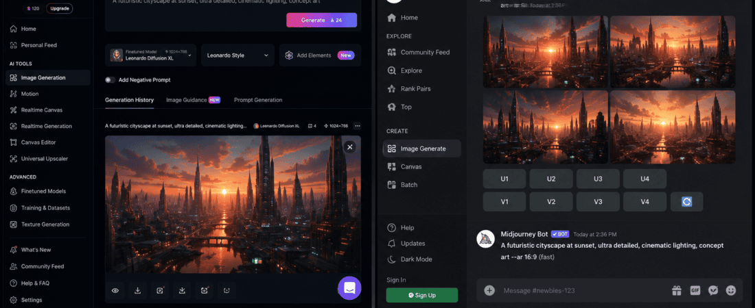 Leonardo AI vs Midjourney: Best Free AI Image Generator Comparison