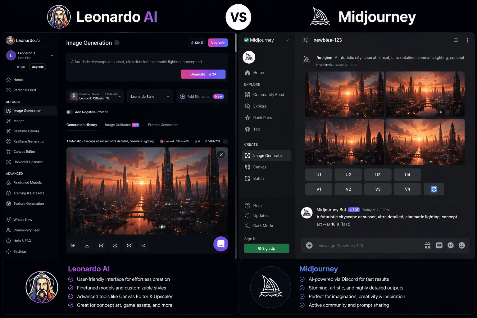 Leonardo AI vs Midjourney: Best Free AI Image Generator Comparison