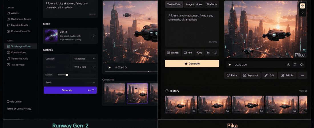 Runway Gen 2 vs Pika Labs: Free Plan Comparison for AI Video