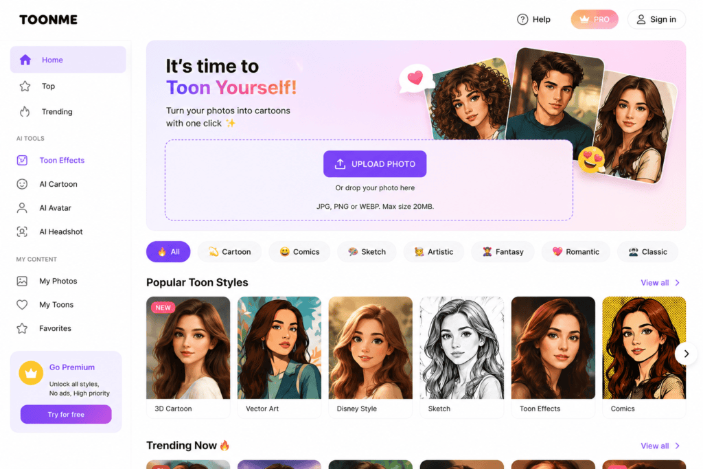 Free AI Caricature and Cartoon Avatar Makers from Photos